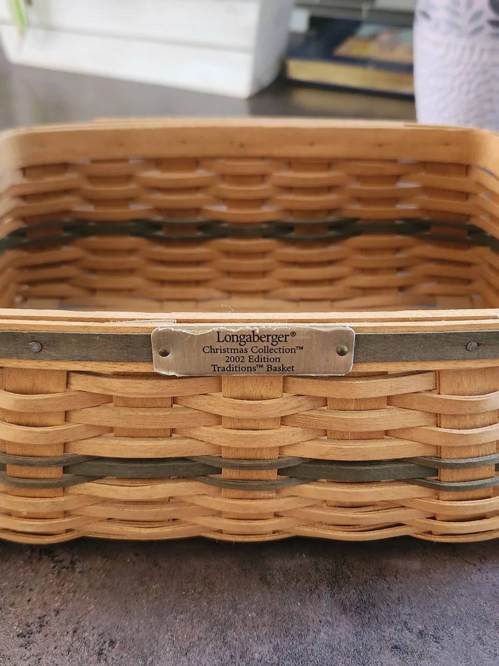 Longaberger Natural and Green Woven Traditions Basket